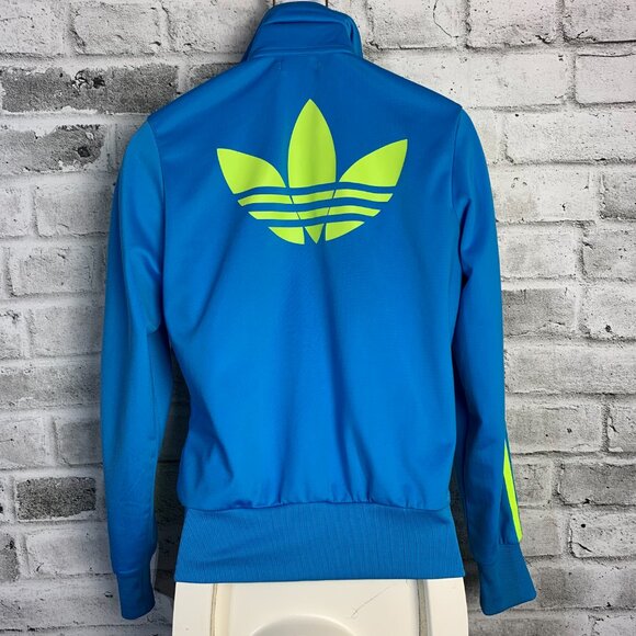 Adidas Classics Originals Firebird Retro Blue Neon Track Jacket Activewear Top - Picture 4 of 12